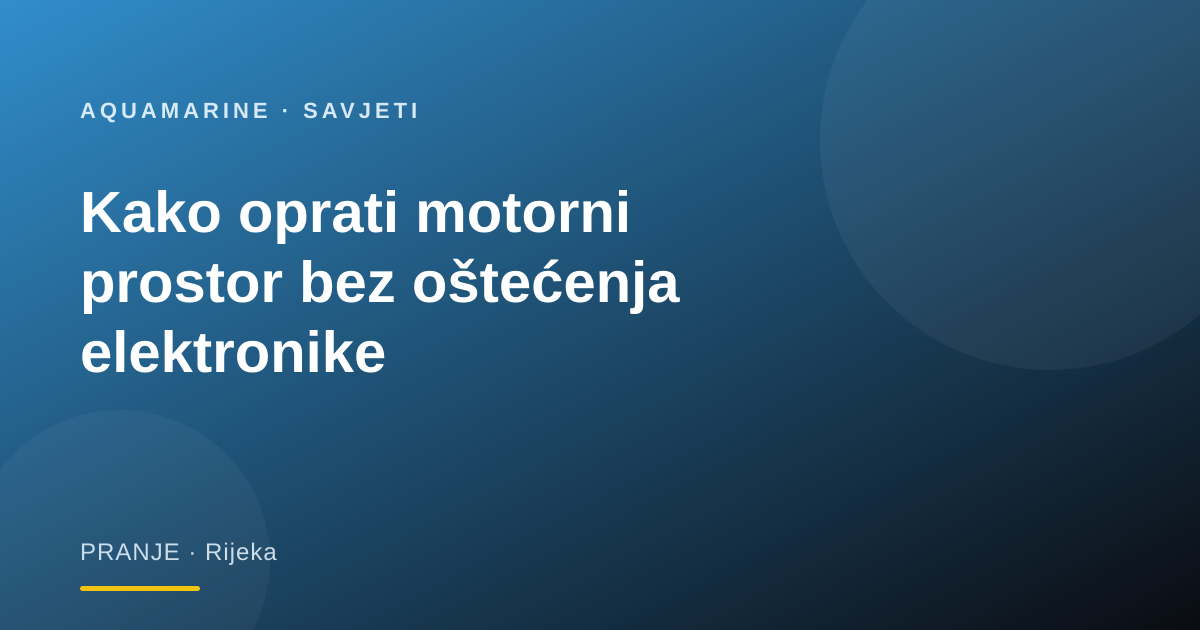 Kako oprati motorni prostor bez oštećenja elektronike