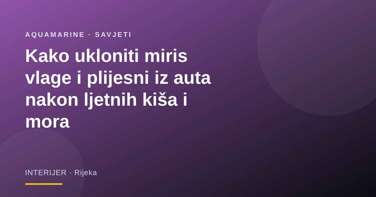 Kako ukloniti miris vlage i plijesni iz auta nakon ljetnih kiša i mora