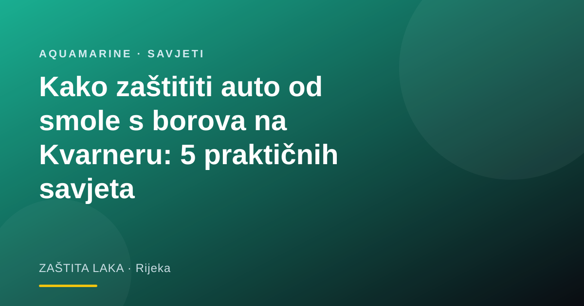 Kako zaštititi auto od smole s borova na Kvarneru: 5 praktičnih savjeta