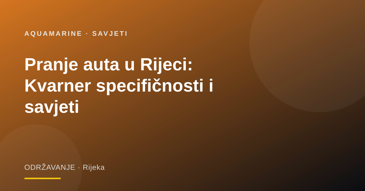 Pranje auta u Rijeci: Kvarner specifičnosti i savjeti
